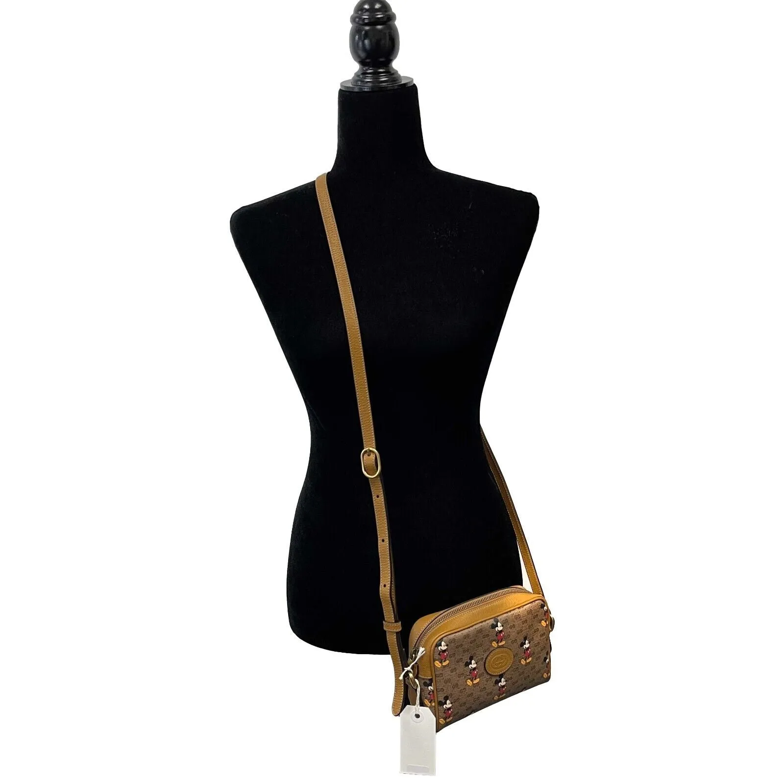 Gucci - Excellent - x Disney Mini Tan GG Mickey Mouse Crossbody