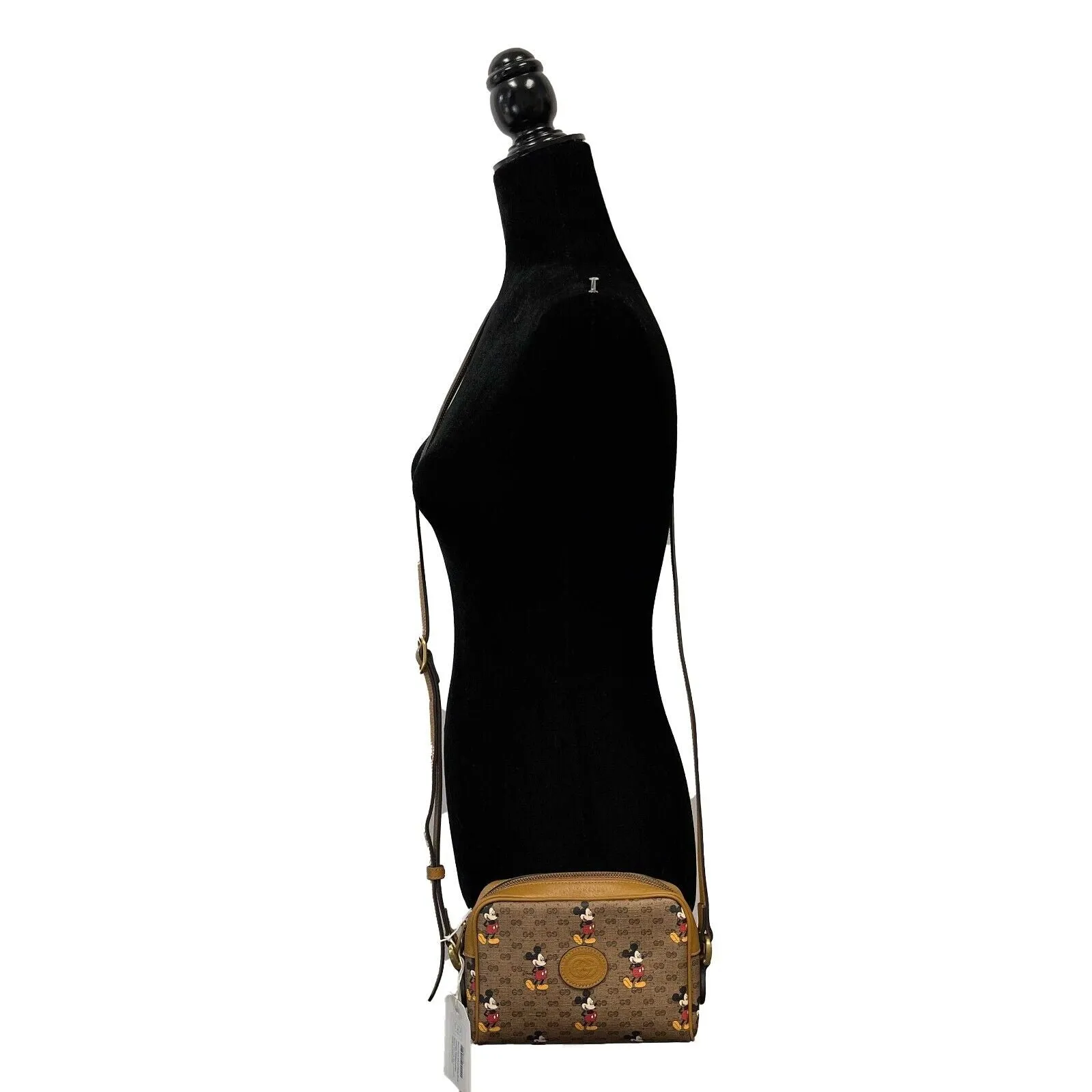 Gucci - Excellent - x Disney Mini Tan GG Mickey Mouse Crossbody