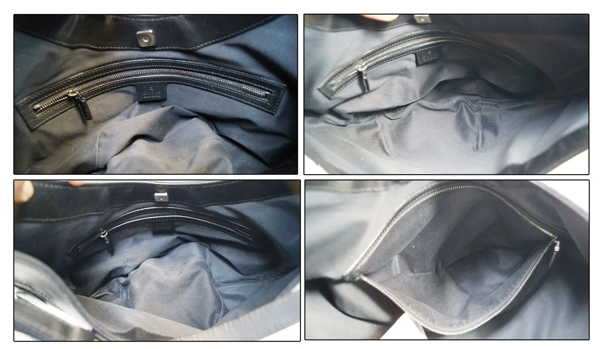 GUCCI GG Canvas Half Moon Black Hobo Bag