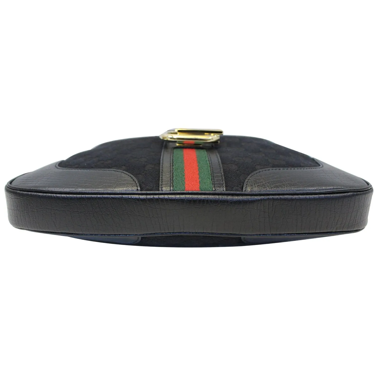 GUCCI GG Canvas Web Hobo Bag Black 130779