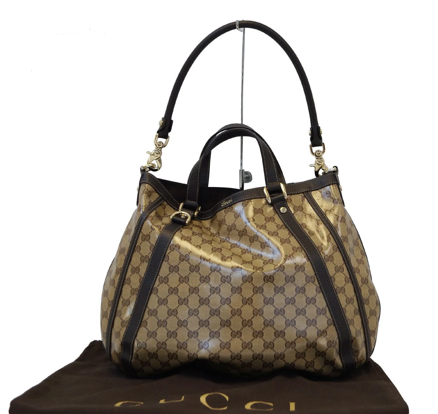 GUCCI GG Coated Canvas Abbey Convertible Shoulder Bag
