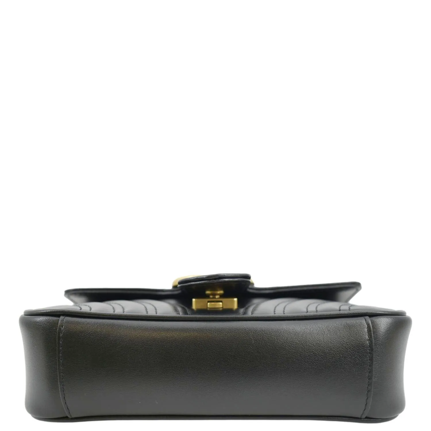 GUCCI GG Marmont Mini Leather Shoulder Bag Black 446744