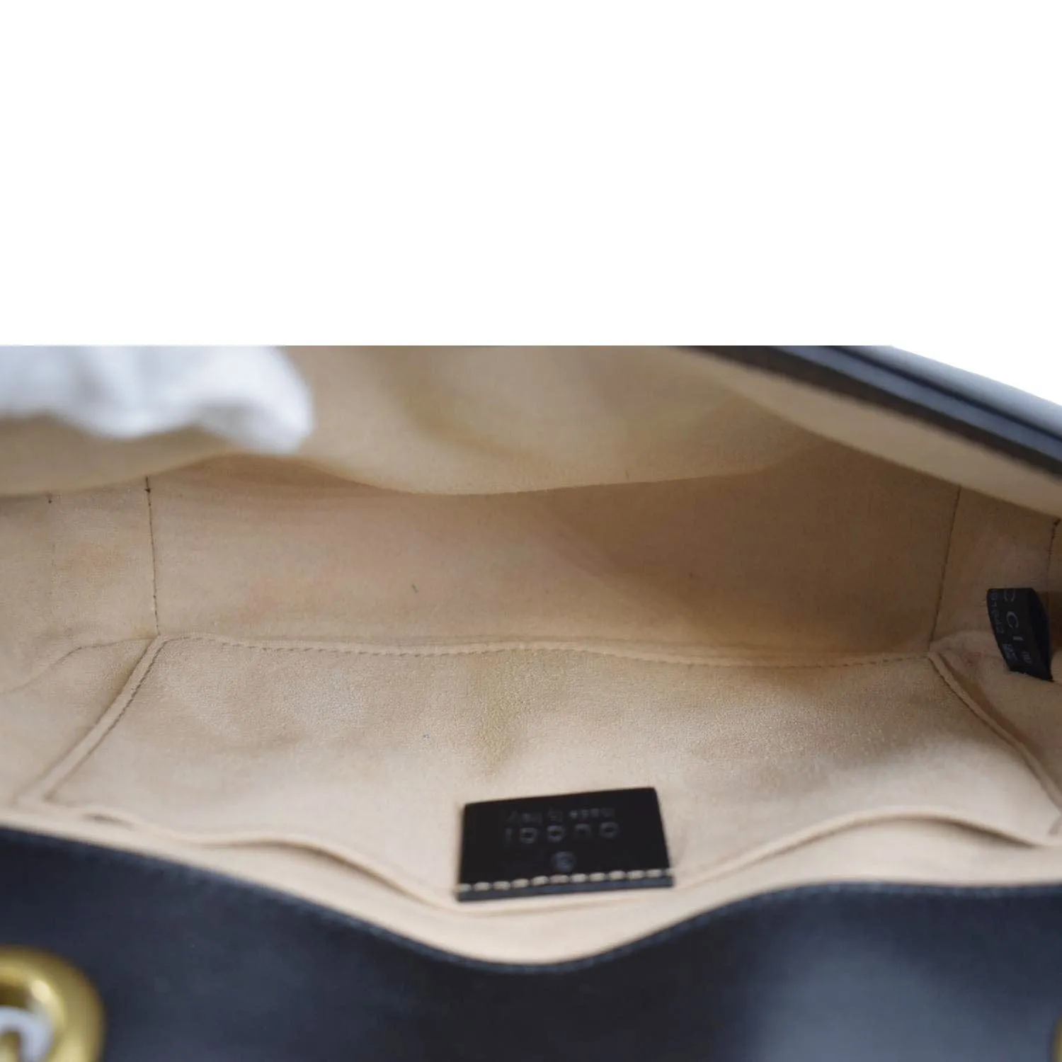 GUCCI GG Marmont Mini Leather Shoulder Bag Black 446744