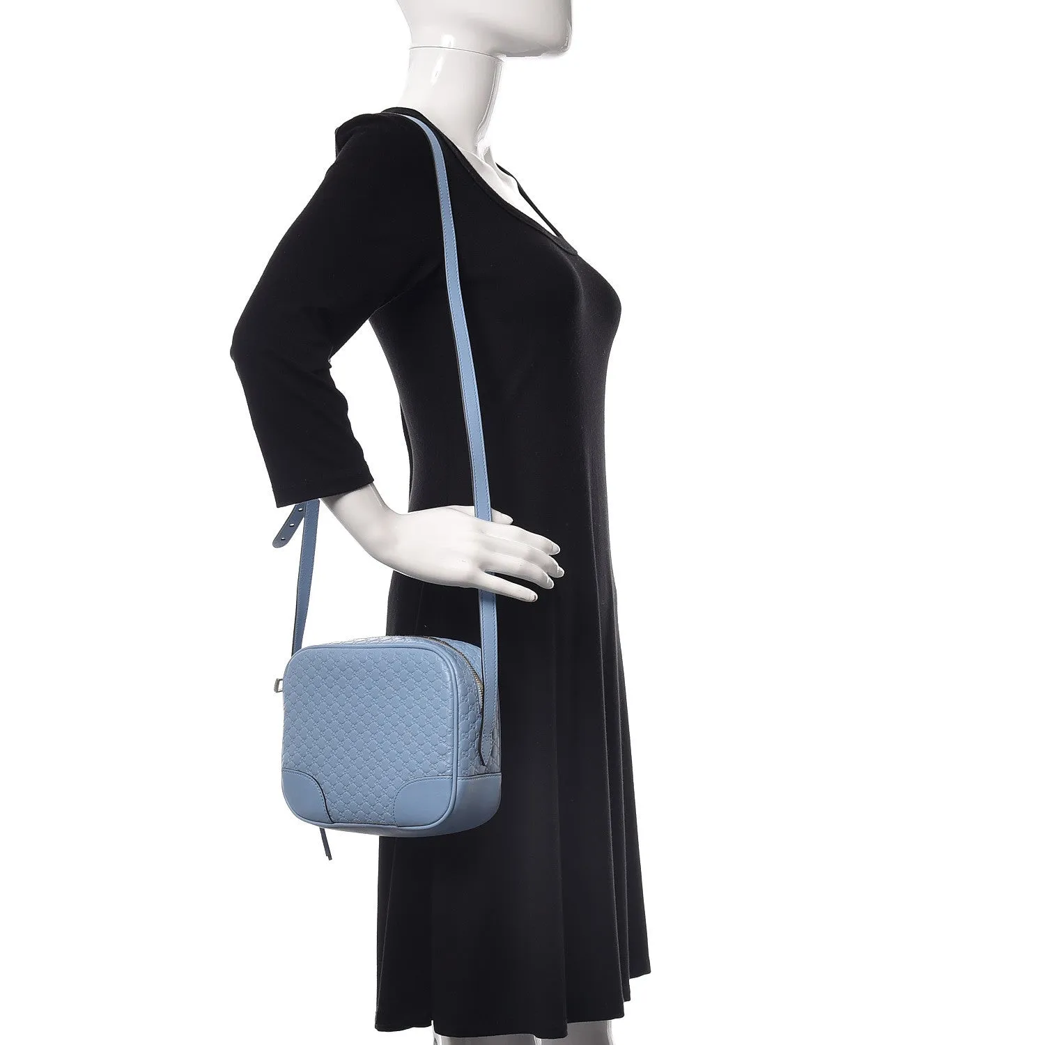 Gucci GG Microguccissima Leather Bree Camera Bag in Blue