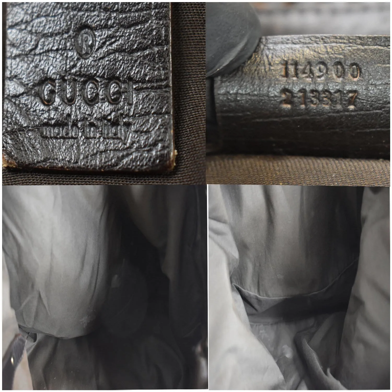 GUCCI Horsebit GG Canvas Large Hobo Bag Beige