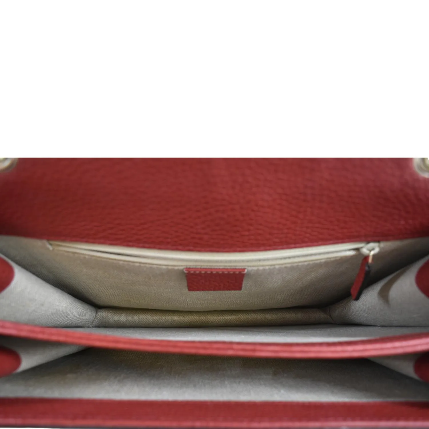GUCCI Interlocking GG Calfskin Leather Crossbody Bag Red 510303