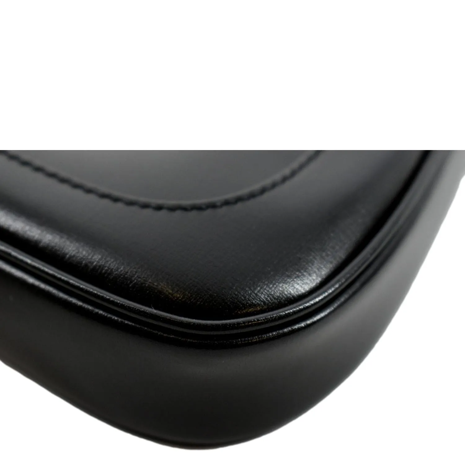 GUCCI Jackie 1961 Leather Shoulder Bag Black 637091