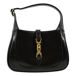 GUCCI Jackie 1961 Leather Shoulder Bag Black 637091