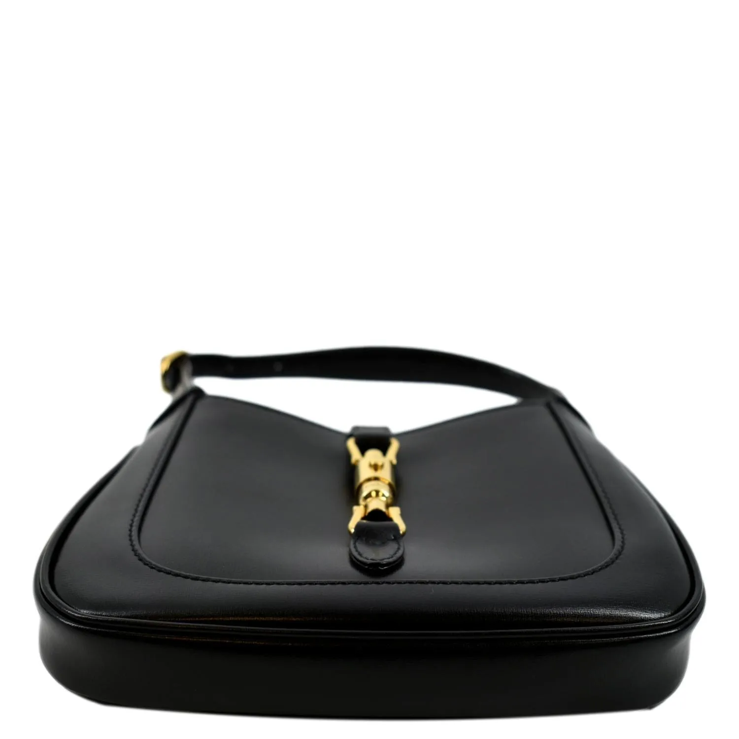 GUCCI Jackie 1961 Leather Shoulder Bag Black 637091