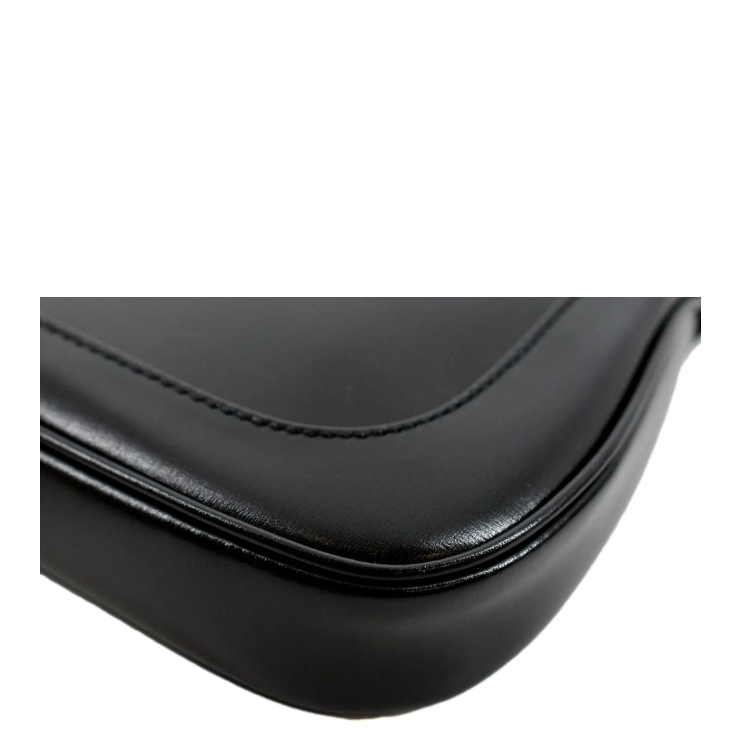 GUCCI Jackie 1961 Leather Shoulder Bag Black 637091