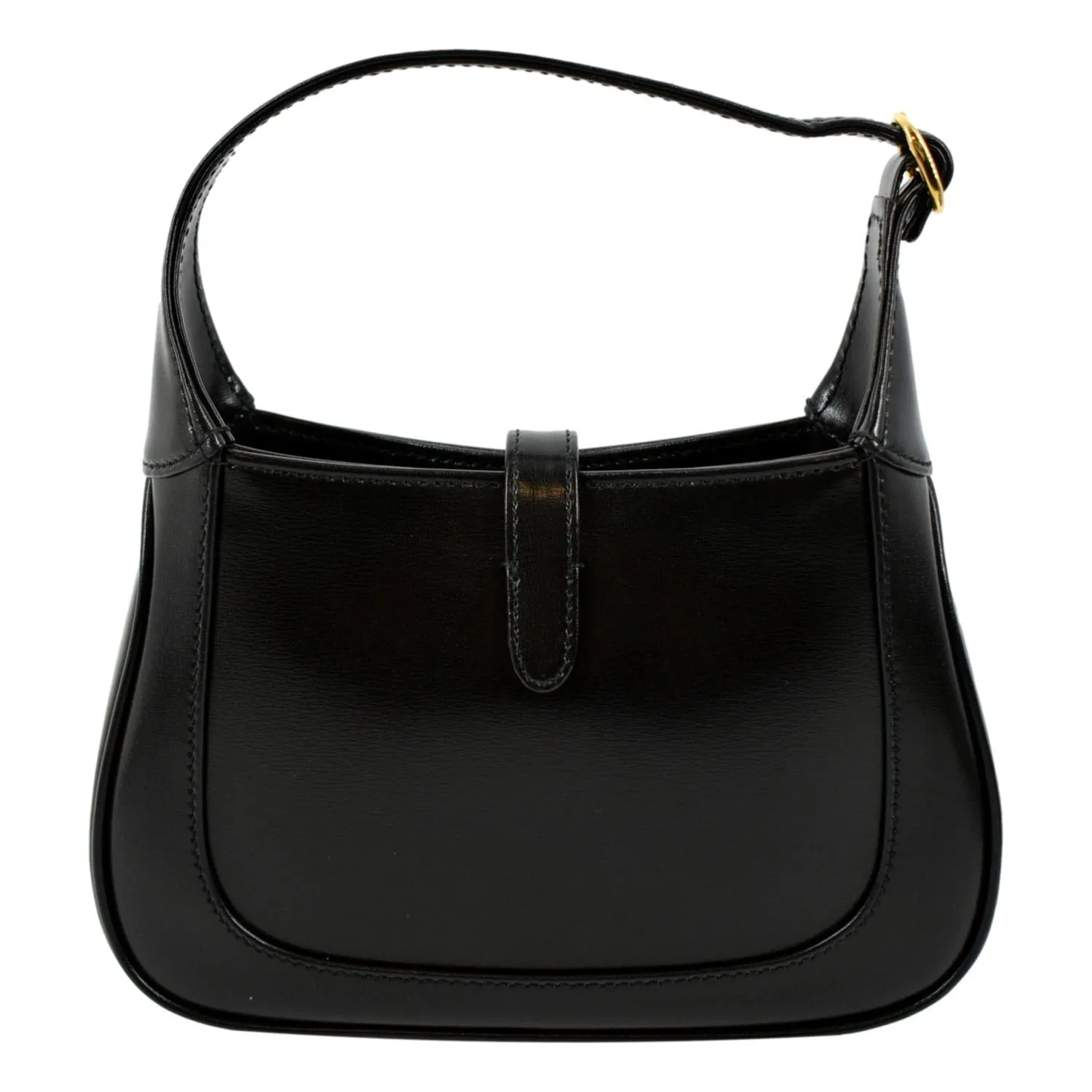 GUCCI Jackie 1961 Leather Shoulder Bag Black 637091