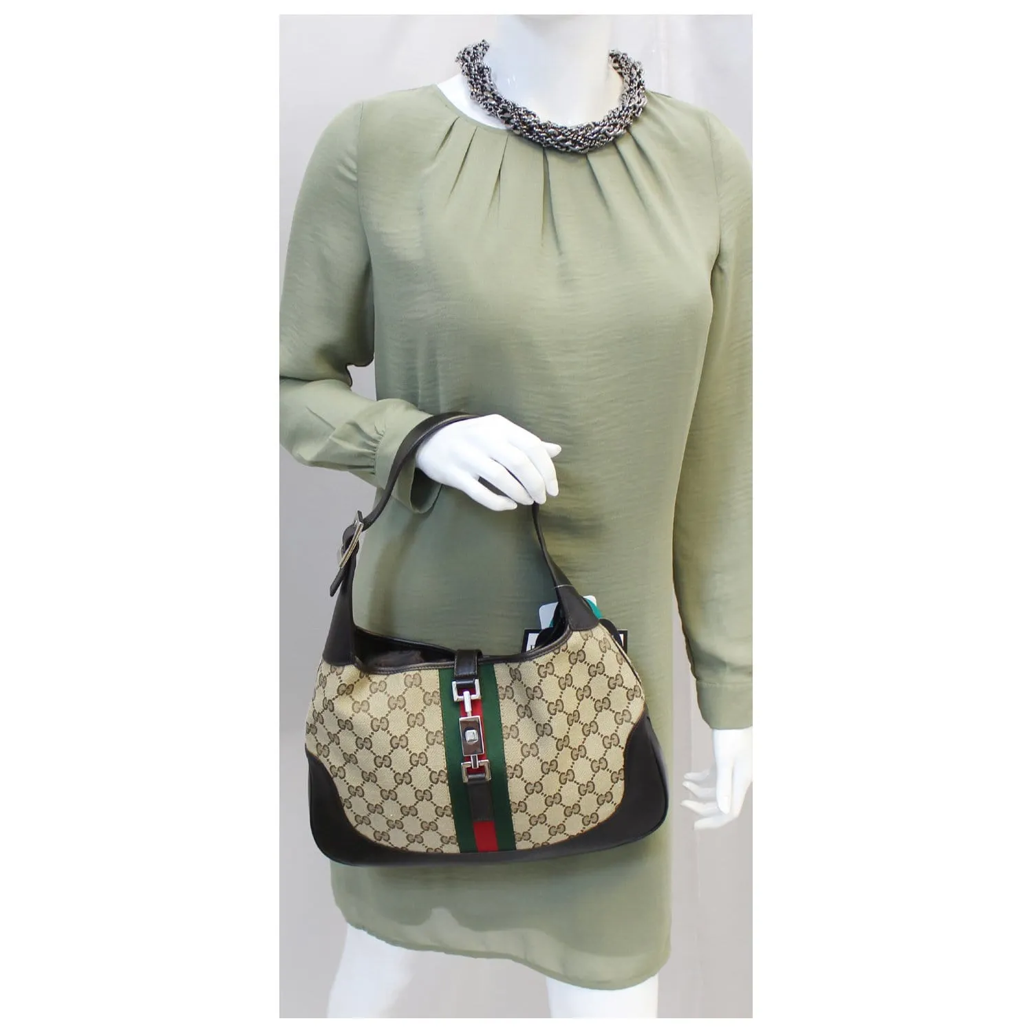 GUCCI Jackie O Web GG Canvas Hobo Bag