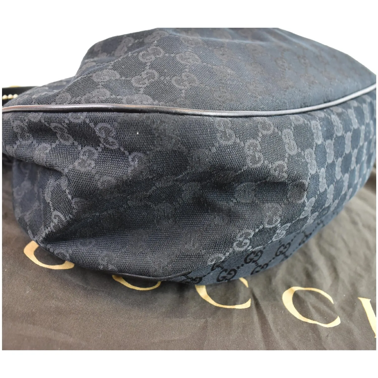 GUCCI Medium Sukey GG Canvas Hobo Bag Black 232955