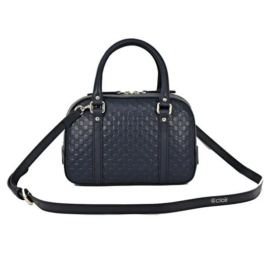 Gucci O Borsa Microguccissima Crossbody in Navy