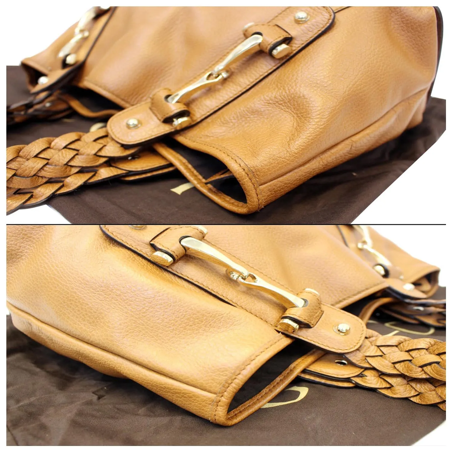 GUCCI Pelham Brown Leather Hobo Bag 336654