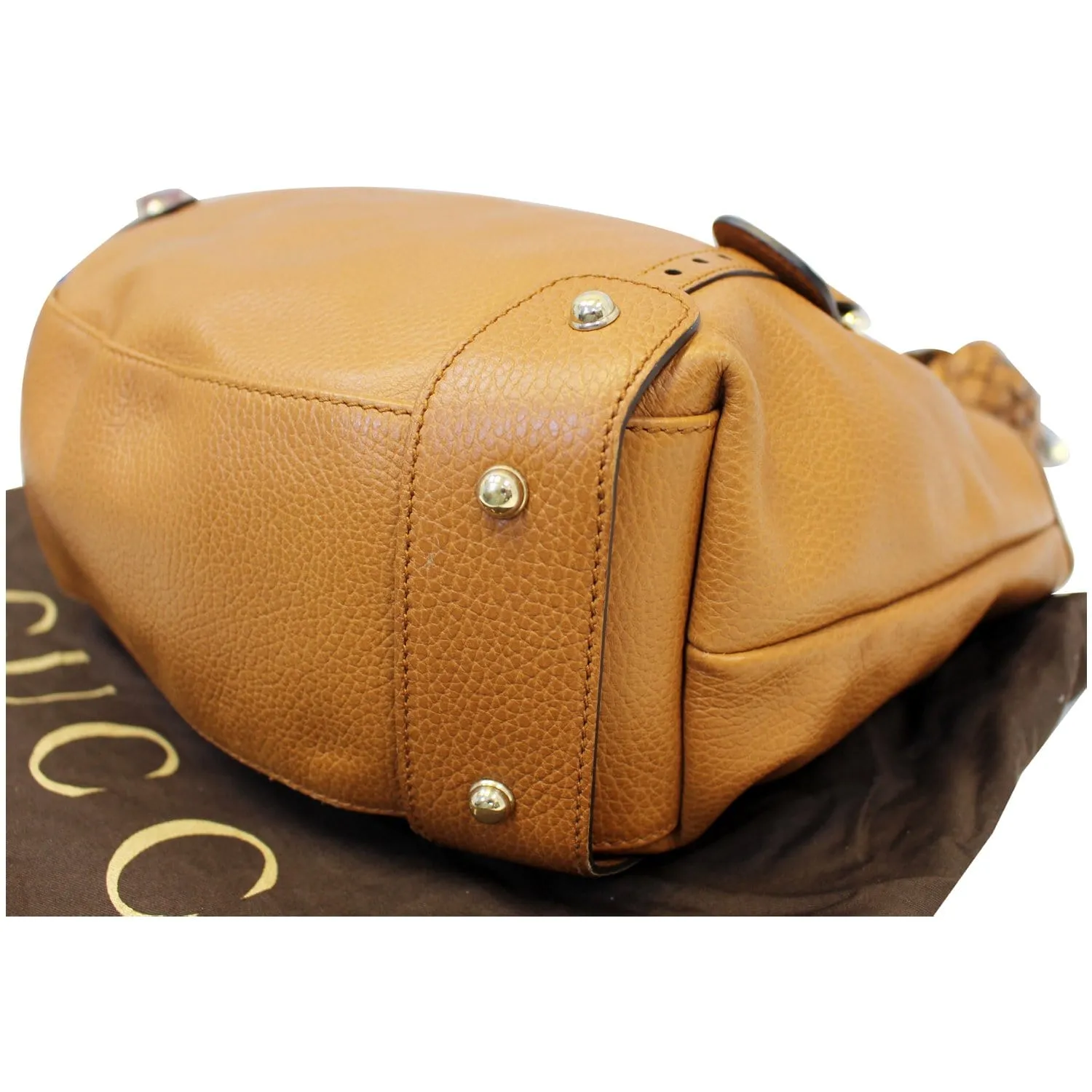 GUCCI Pelham Brown Leather Hobo Bag 336654