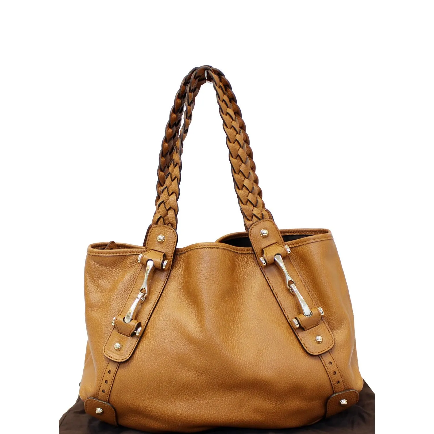 GUCCI Pelham Brown Leather Hobo Bag 336654