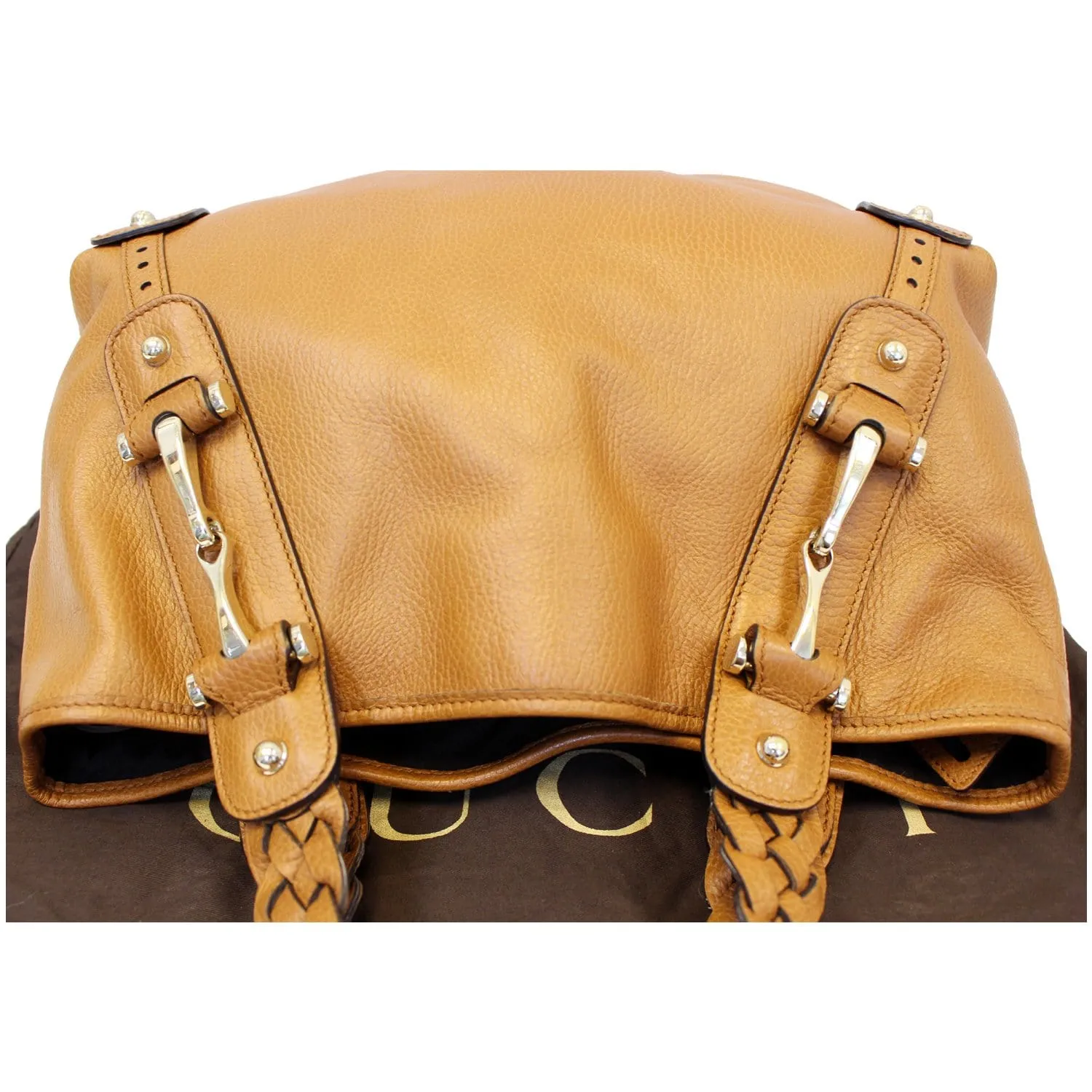 GUCCI Pelham Brown Leather Hobo Bag 336654