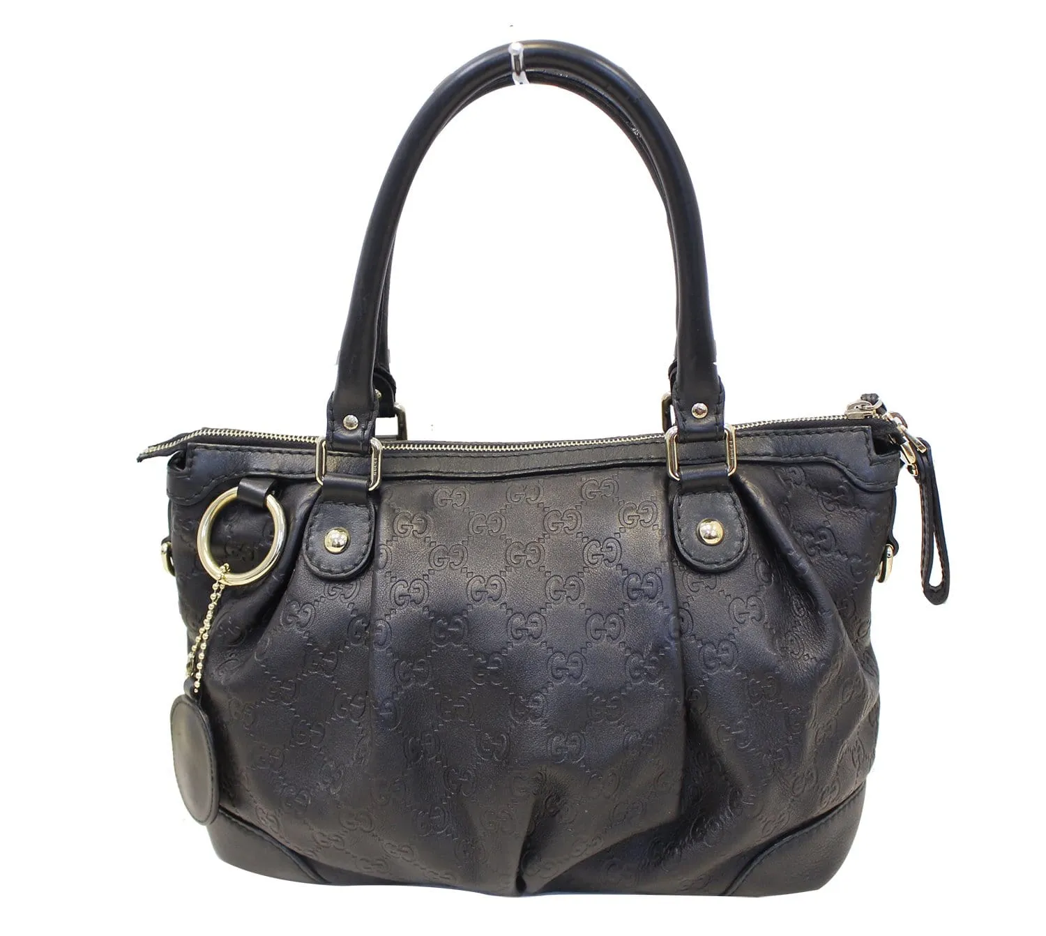 GUCCI Sukey Guccissima Top Handle Black Satchel Bag