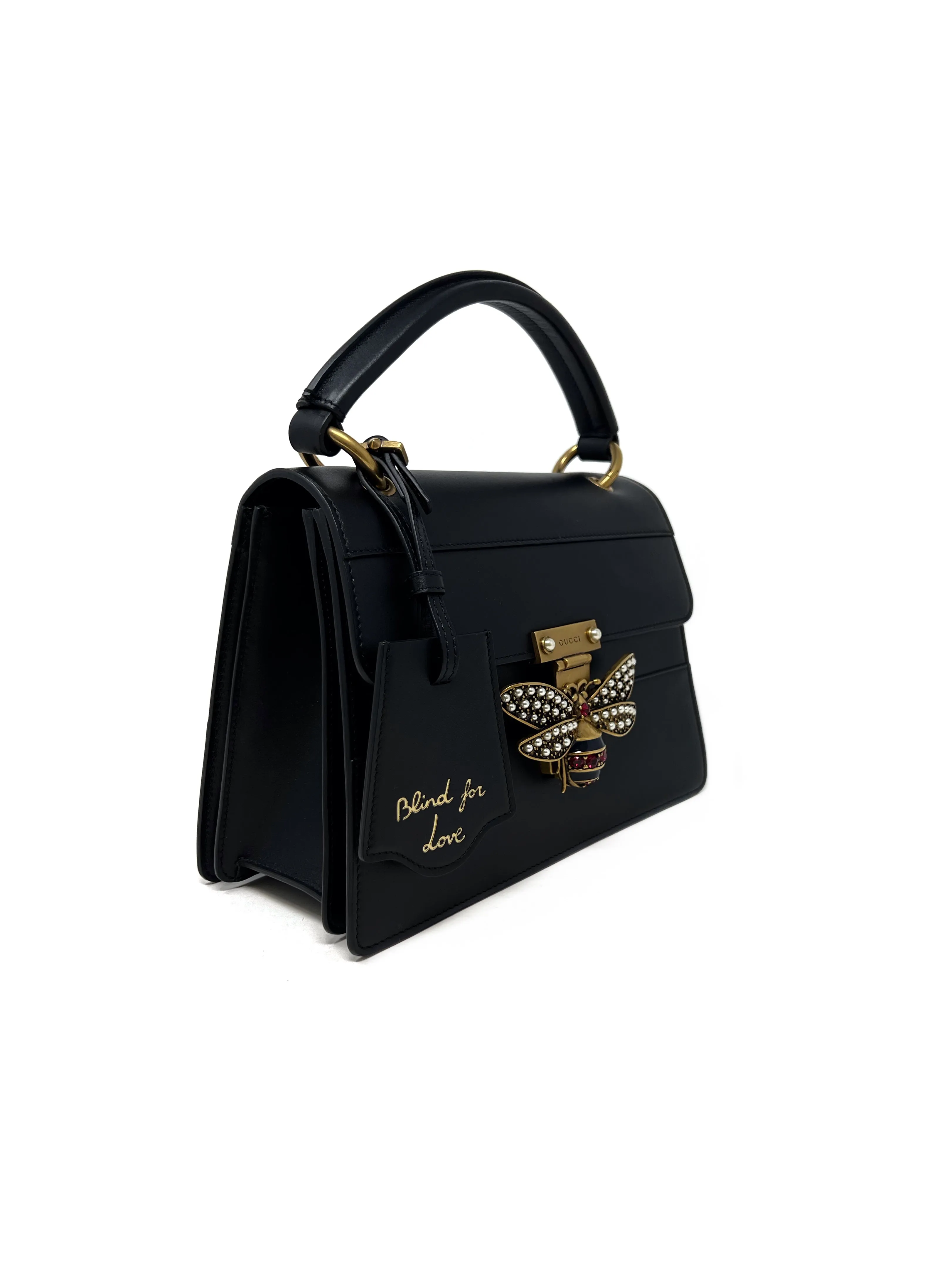 Gucci WDB! 'Queen Margaret' Jeweled Bee Leather Top Handle Bag