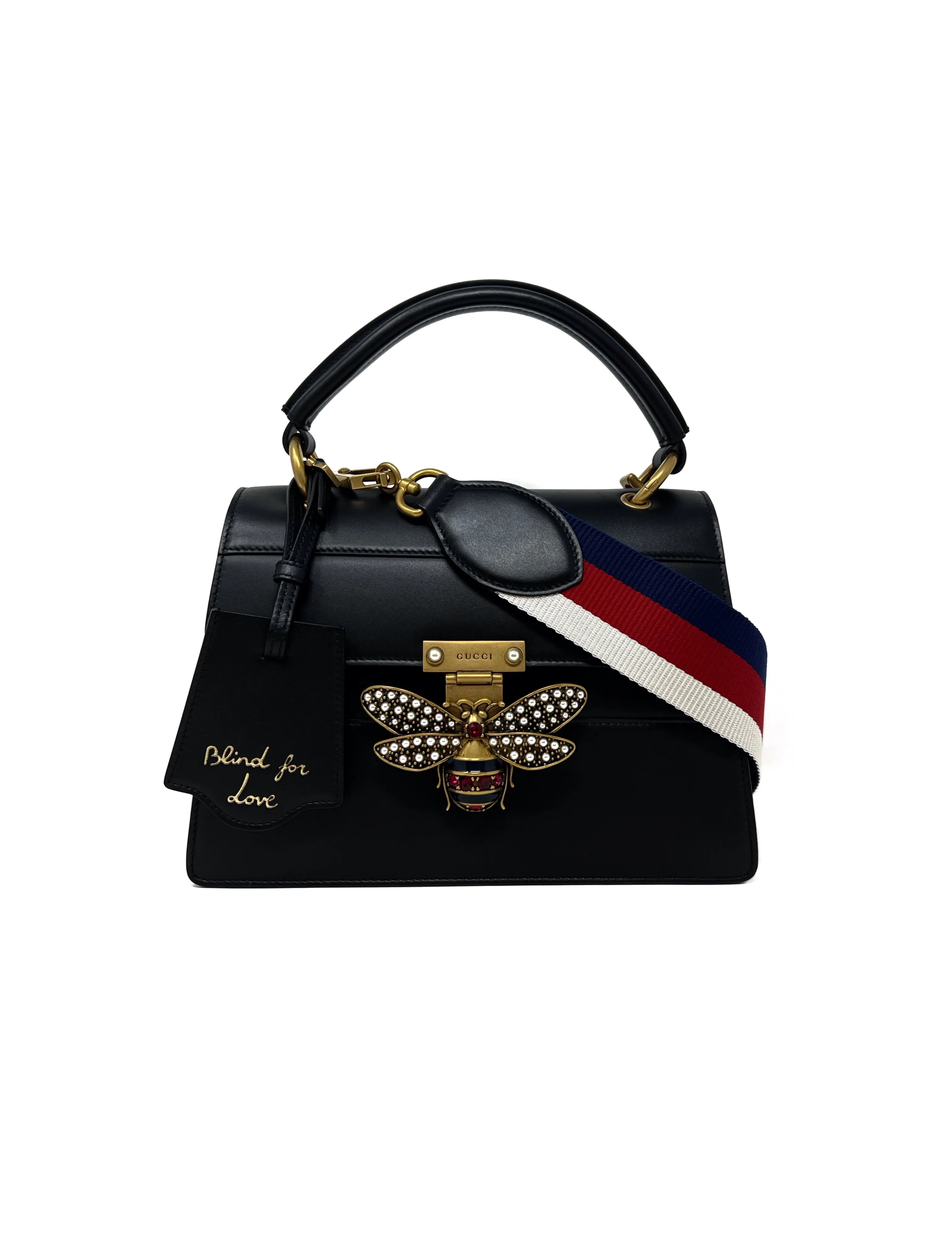 Gucci WDB! 'Queen Margaret' Jeweled Bee Leather Top Handle Bag