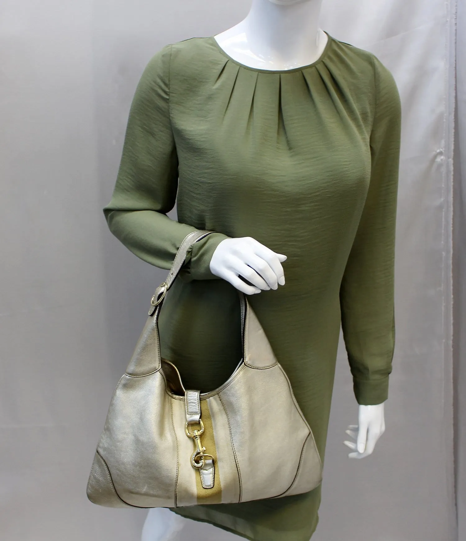 Gucci Web Jackie O Bouvier Medium Leather Hobo Bag - Last Call