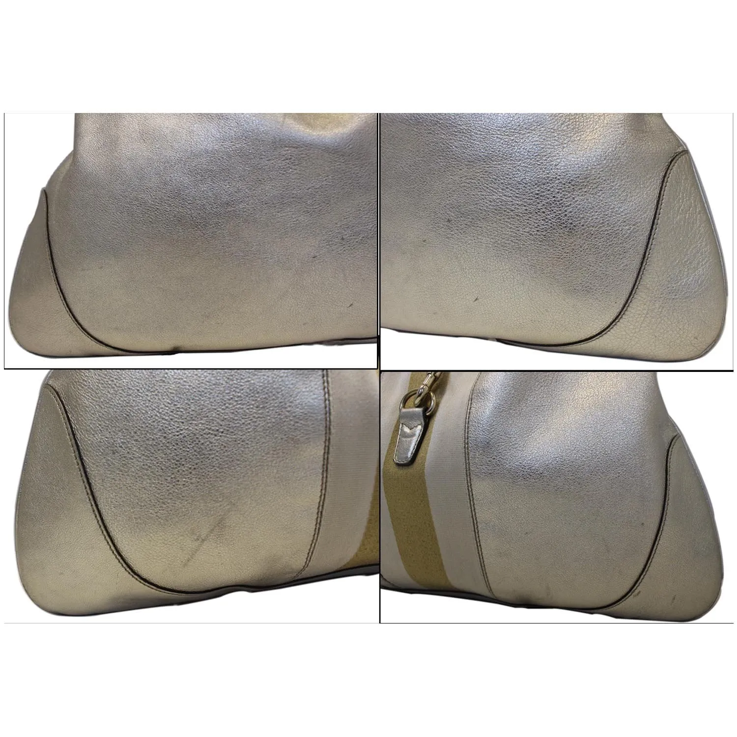 GUCCI Web Jackie O Bouvier Medium Leather Hobo Bag