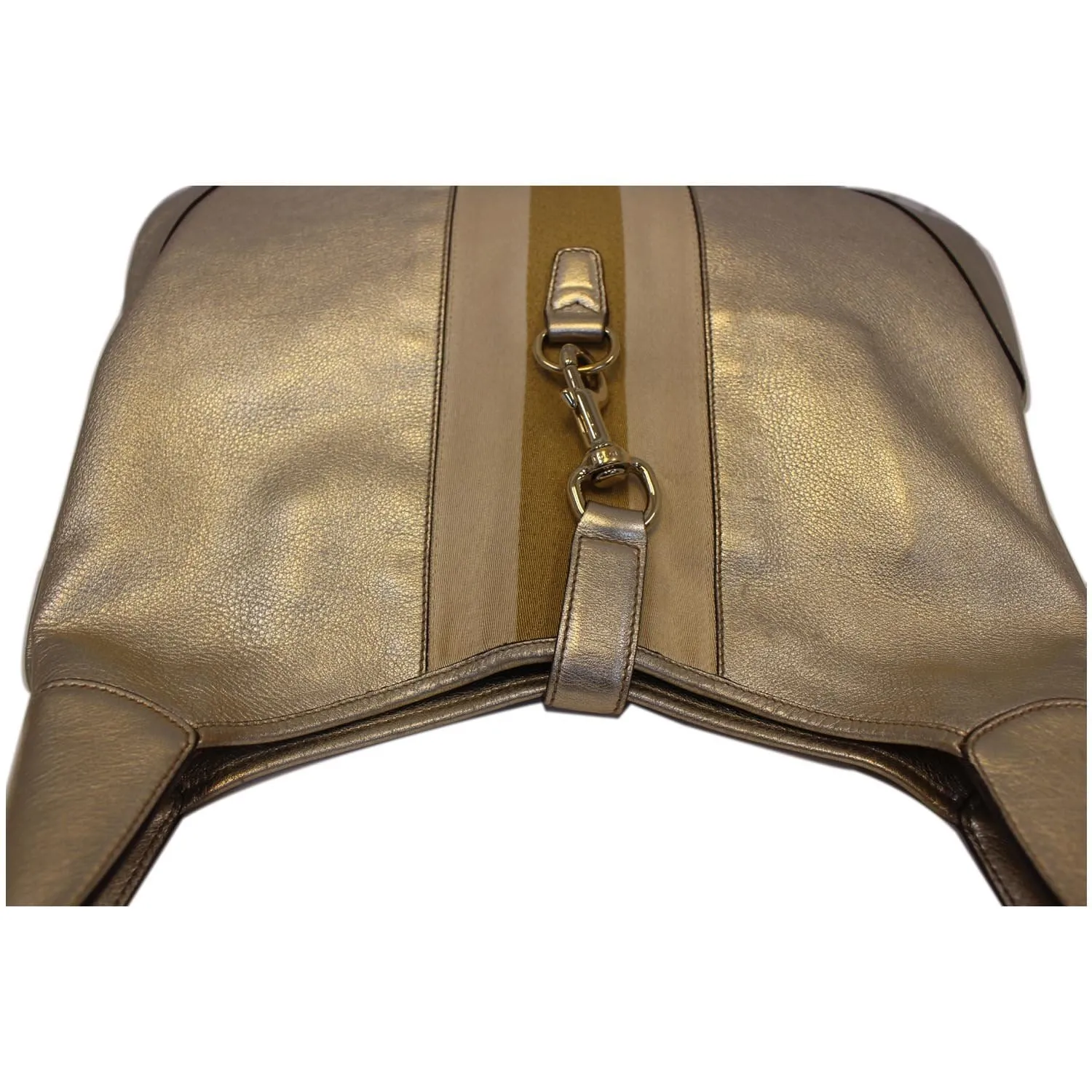 GUCCI Web Jackie O Bouvier Medium Leather Hobo Bag