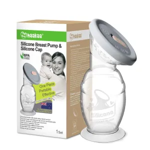 Haakaa Silicone Breast Pump with Suction Base & Silicone Cap Set