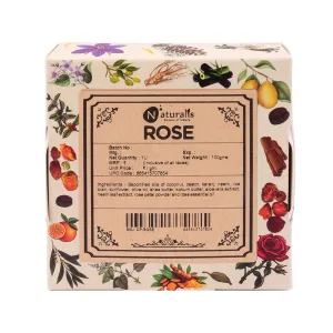 Hand-Milled Luxury Rose Solid Soap Bar, Made using century-old Cold Process Method - 100gms