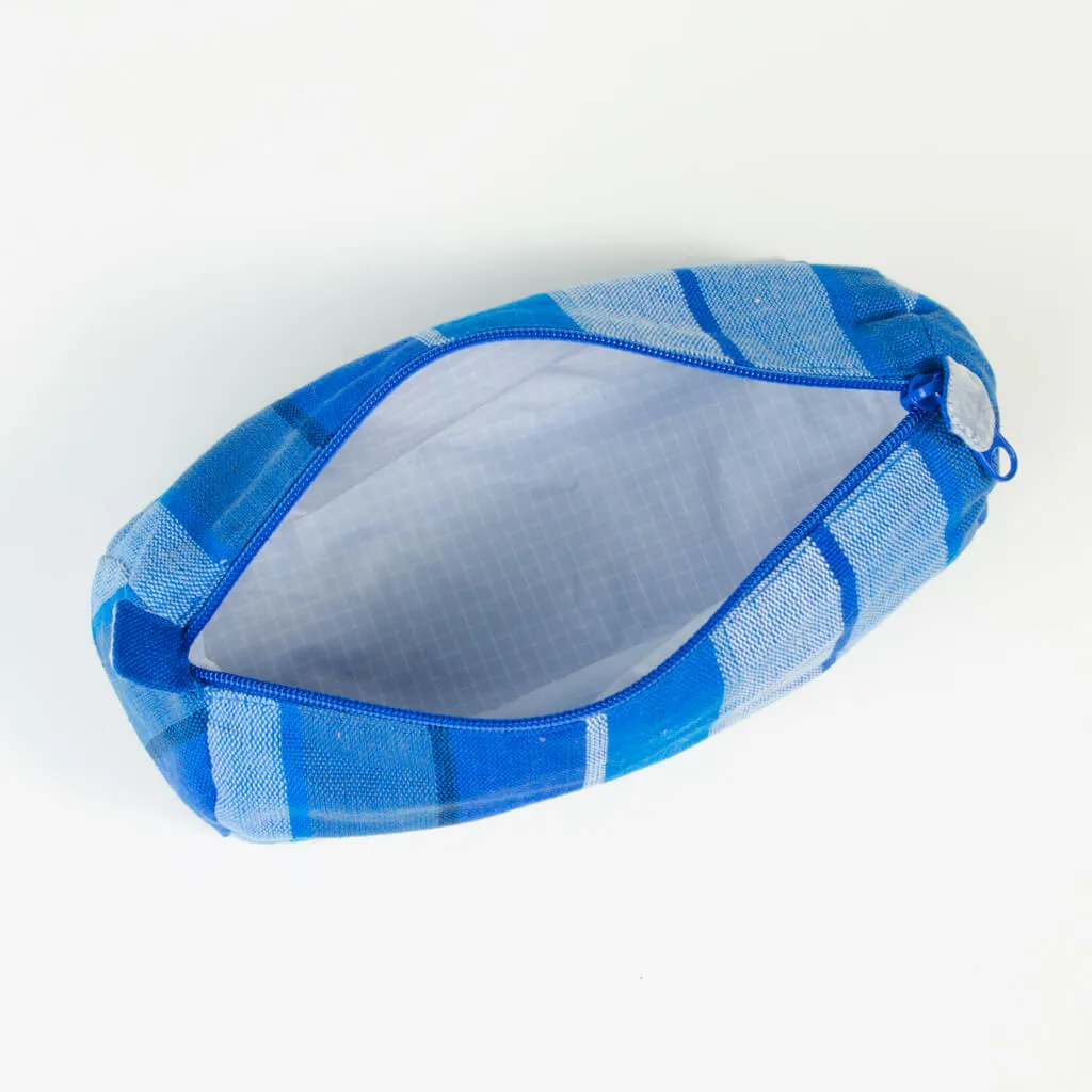 Hand Woven Cosmetic Bag | Stormy Blues