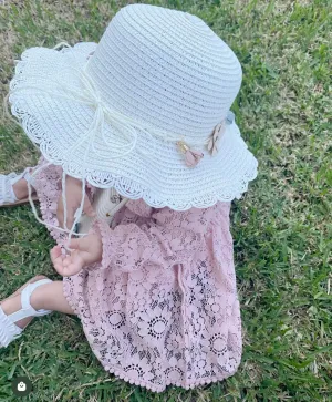 Handmade Flower Straw Hat and Matching Bag