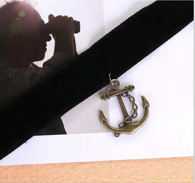 Handmade Hot Selling Vintage Stretch Tattoo Choker Necklace Gothic Punk Grunge Henna Elastic with Choker Pendant Necklaces