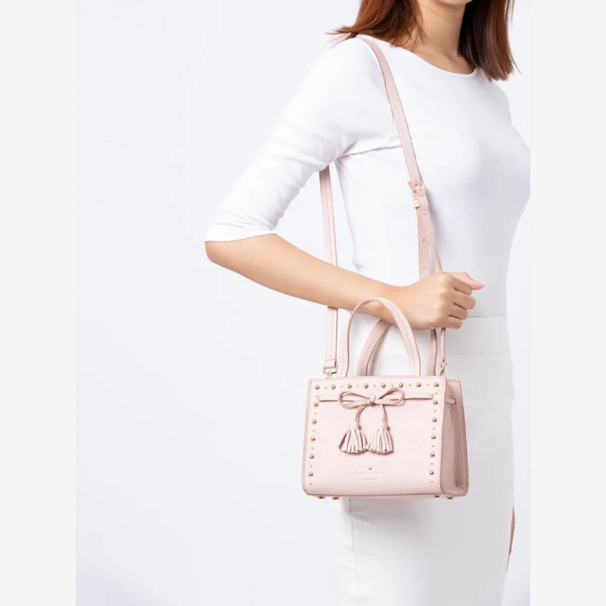 Hayes Street Studded Warm Vellum Sam Satchel Bag