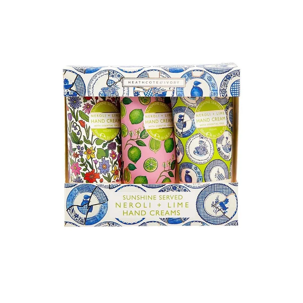 Heathcote & Ivory - Sunshine Served - Hand Cream Trio 3x30ml - Neroli & Lime