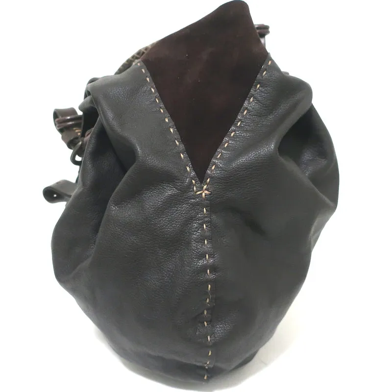 Henry Beguelin Hobo Dark Brown Leather Large Shoulder Bag