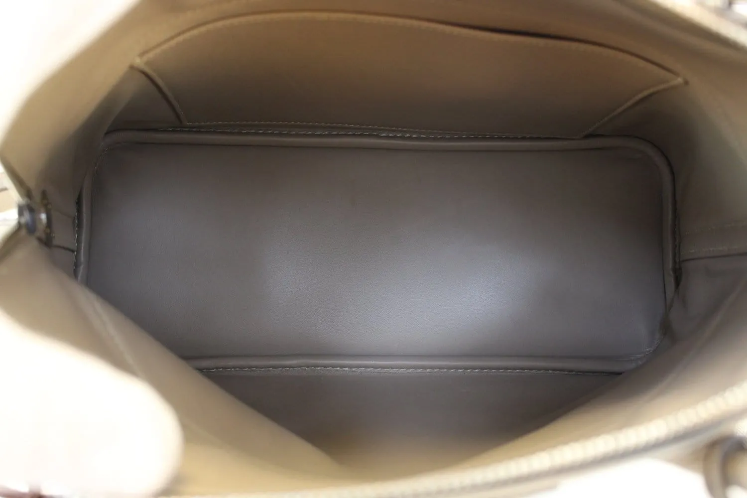 HERMES 31cm Grey Clemence Leather Palladium Plated Bolide Bag