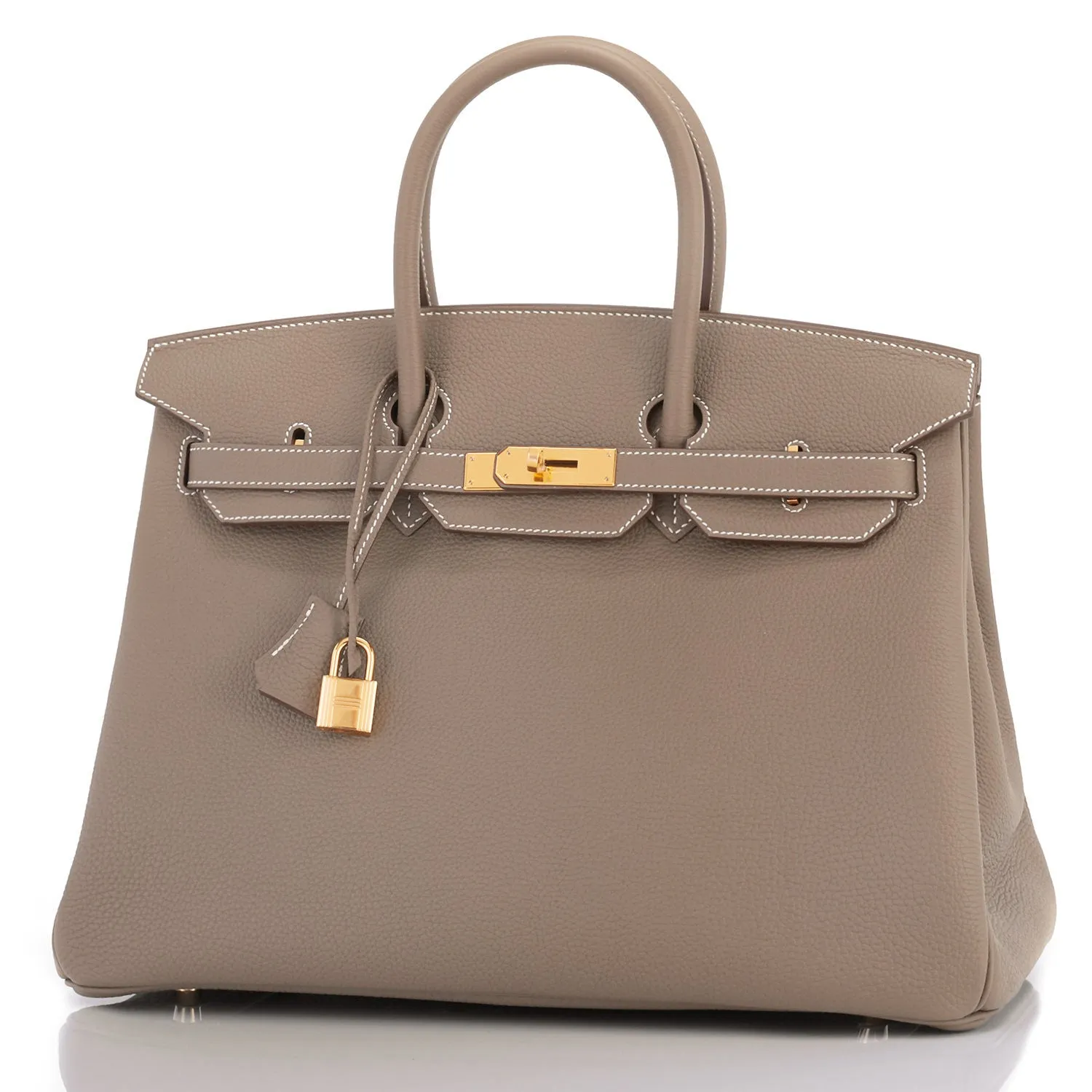 Hermes Etoupe Togo 35cm Birkin Bag Gold Hardware