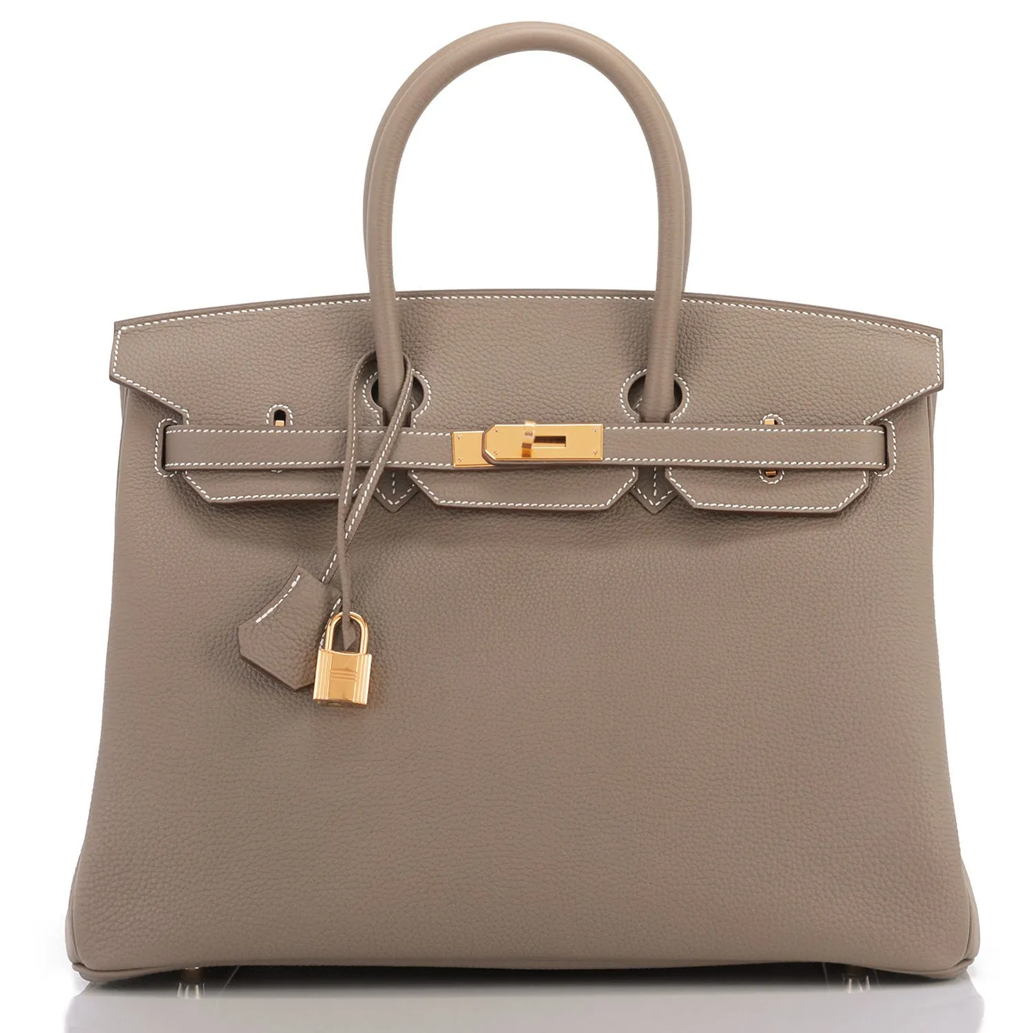 Hermes Etoupe Togo 35cm Birkin Bag Gold Hardware