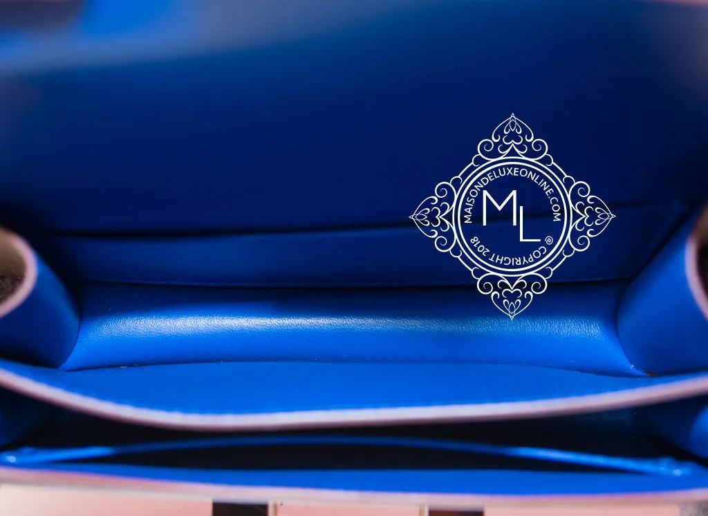 Hermes HSS Constance Mini 18 Etoupe   Blue Electrique Epsom Handbag