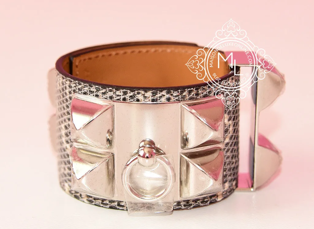 Hermes Ombre Lizard CDC Collier de Chien Bracelet S
