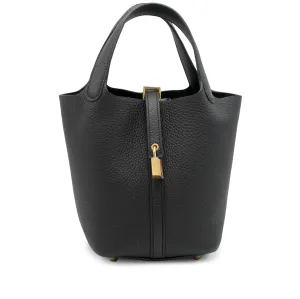 Hermes Picotin Lock 18 Clemence Noir Black