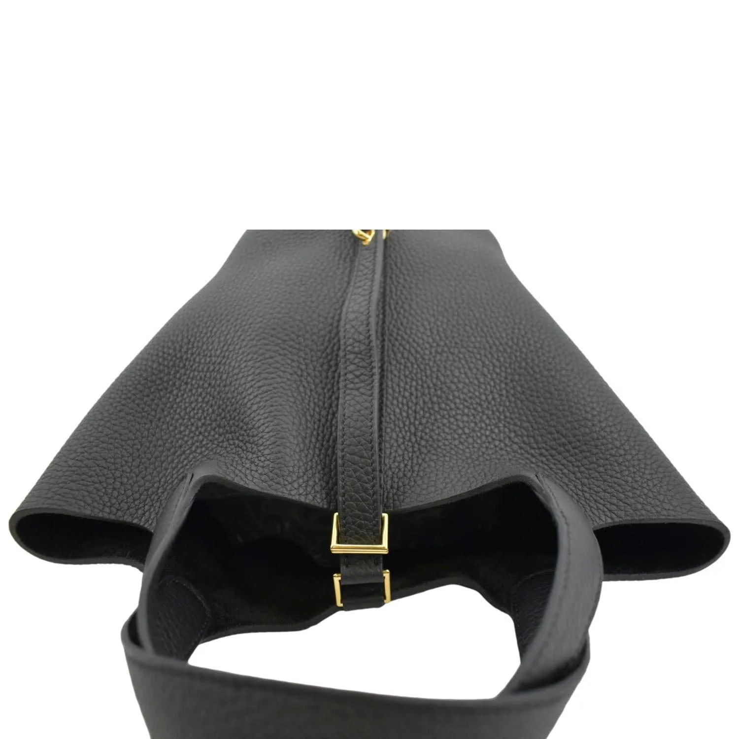 HERMES Picotin Lock 18 Taurillon Clemence Leather Hobo Bag Black