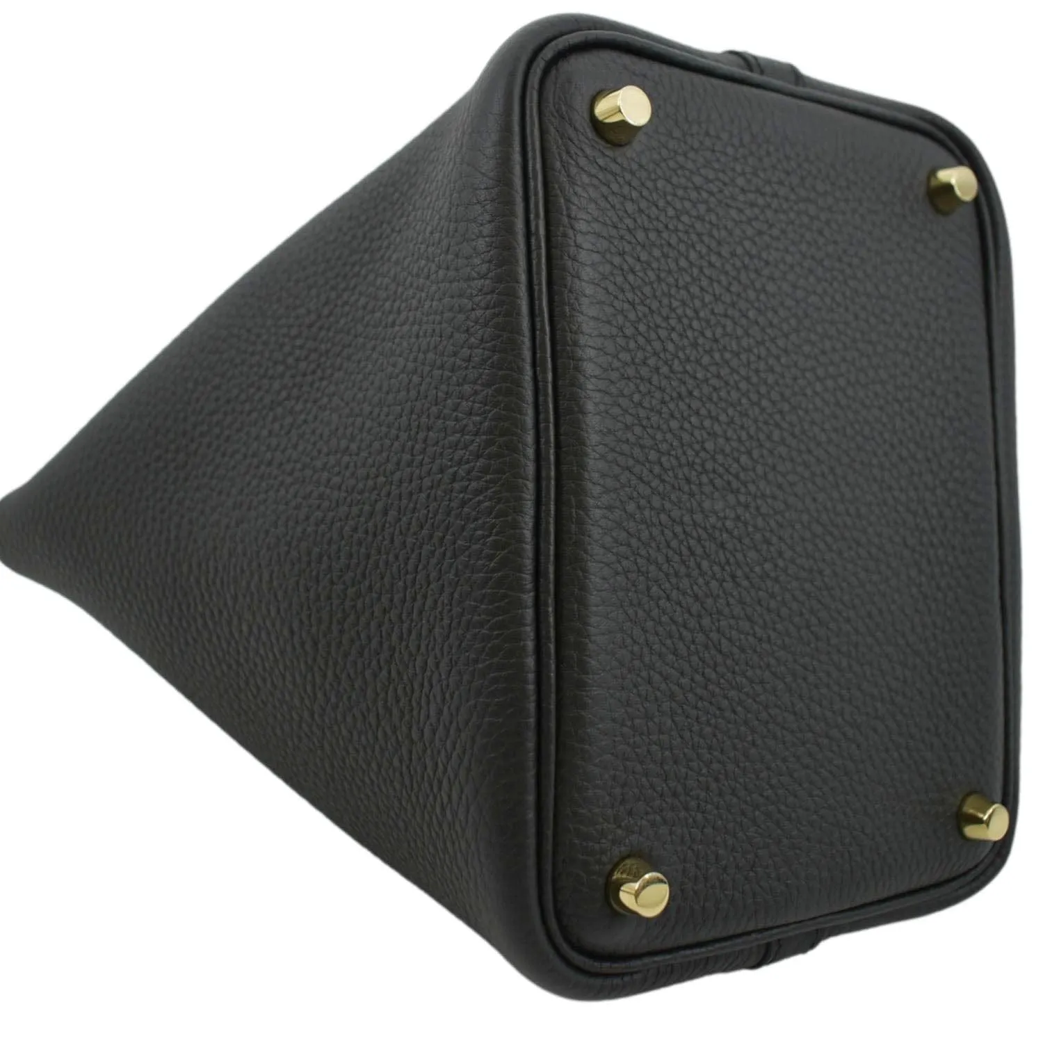 HERMES Picotin Lock 18 Taurillon Clemence Leather Hobo Bag Black