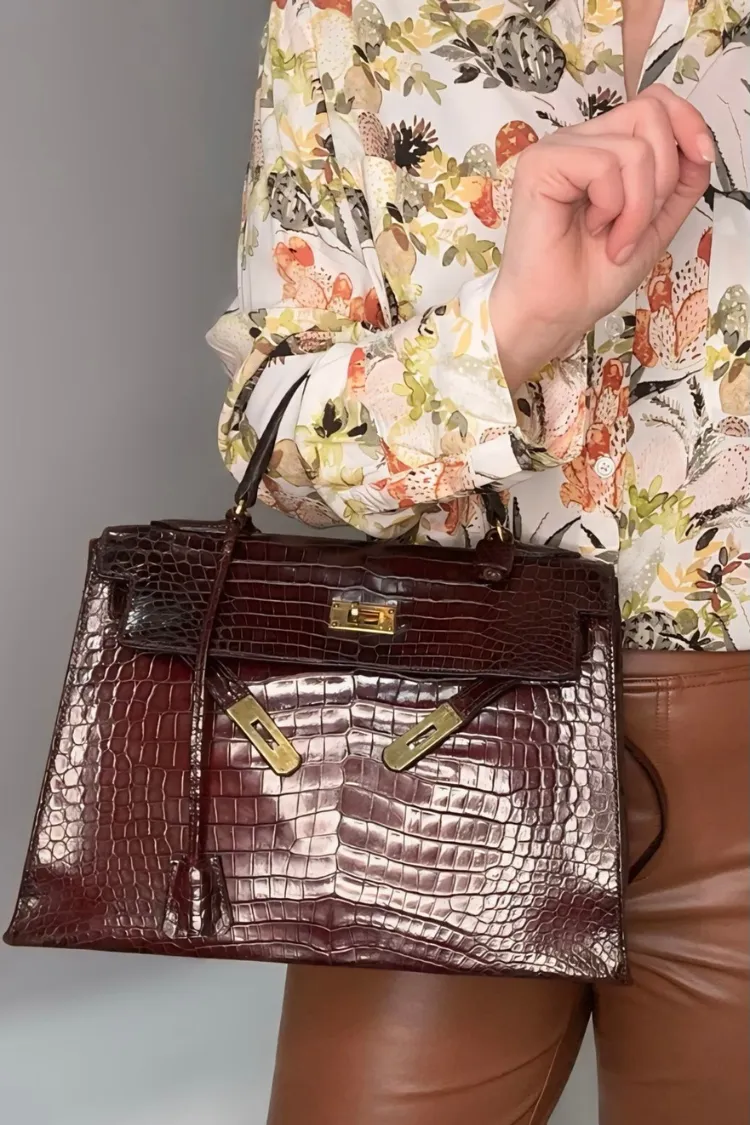 Hermes Vintage Alligator Kelly Sellier Satchel