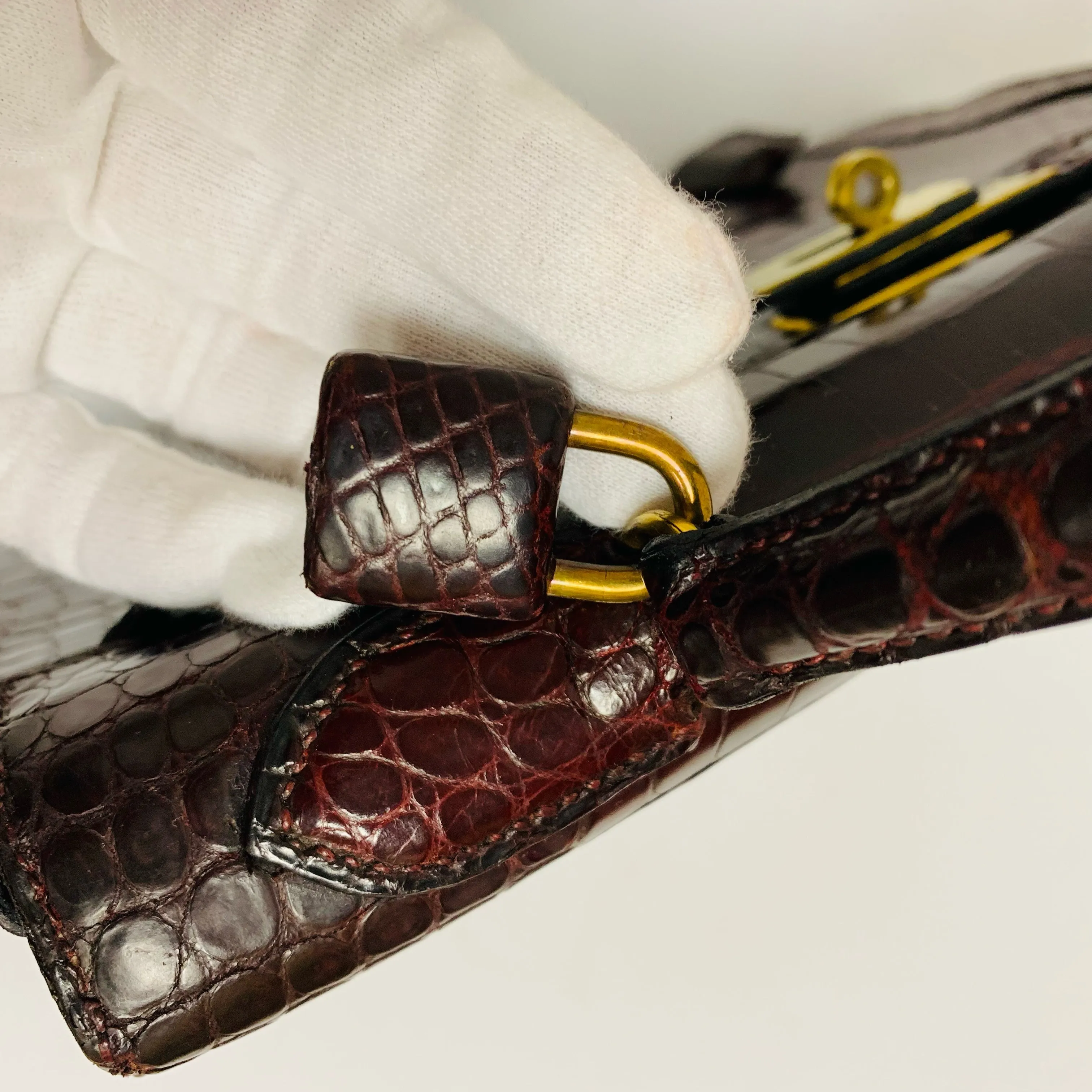 Hermes Vintage Alligator Kelly Sellier Satchel