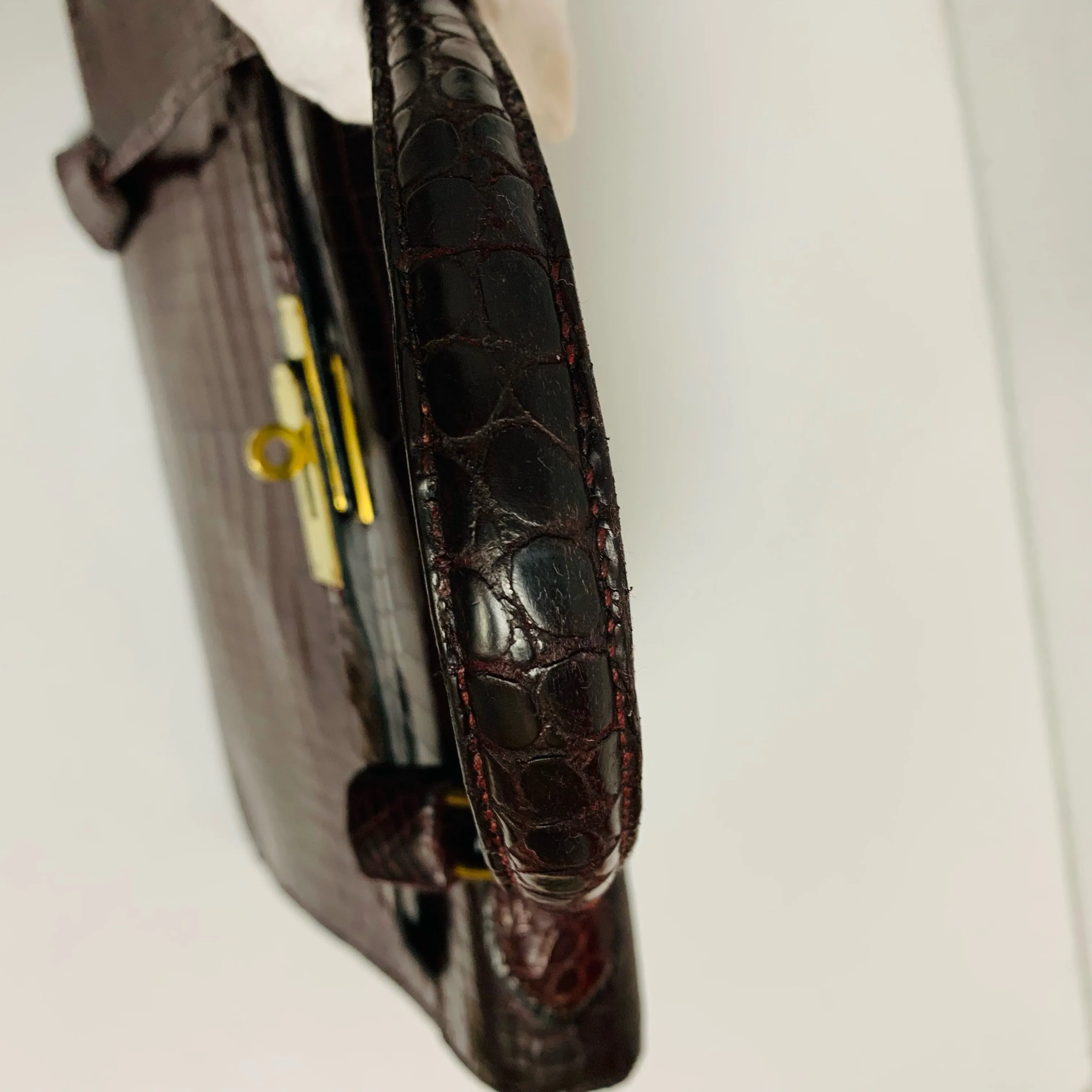 Hermes Vintage Alligator Kelly Sellier Satchel