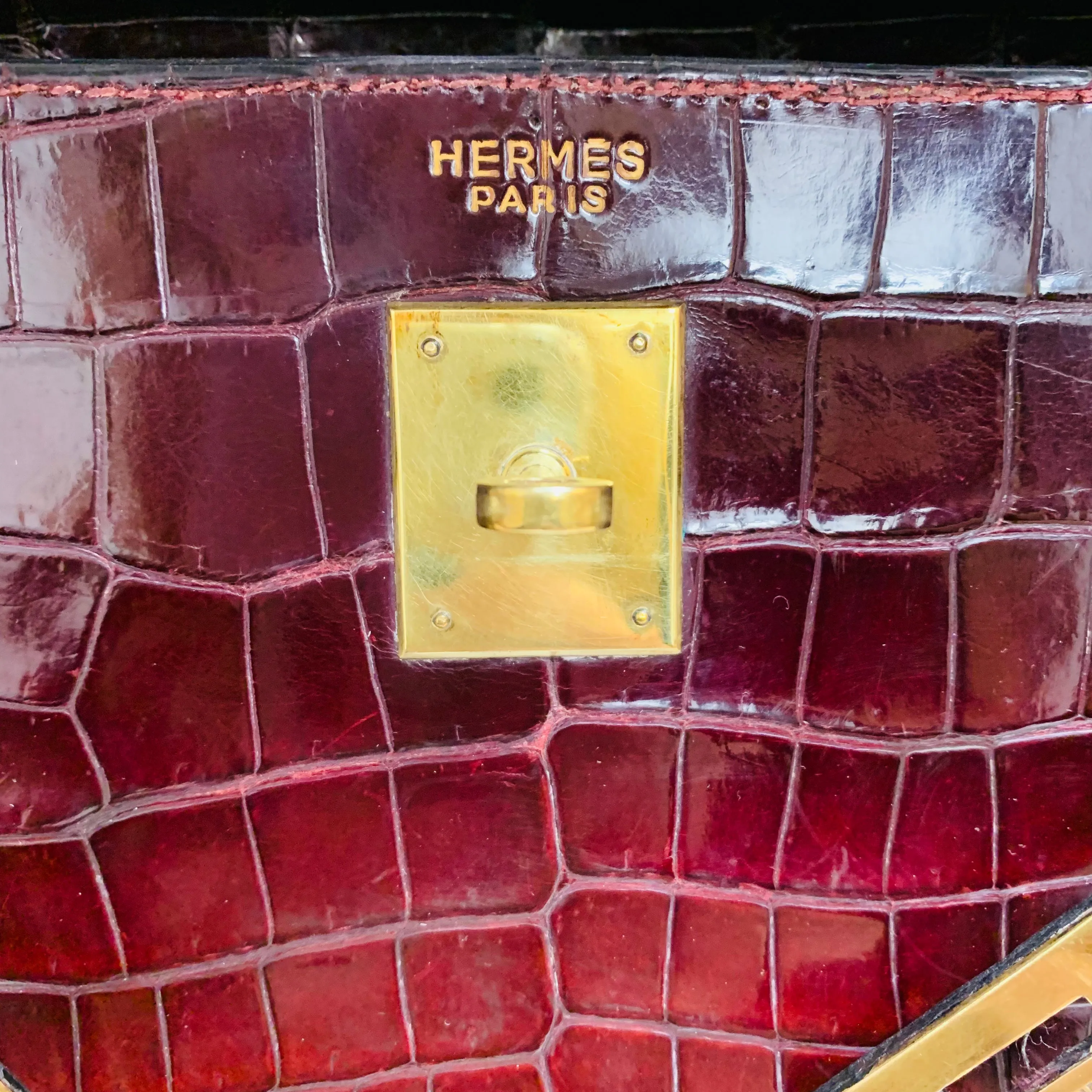 Hermes Vintage Alligator Kelly Sellier Satchel
