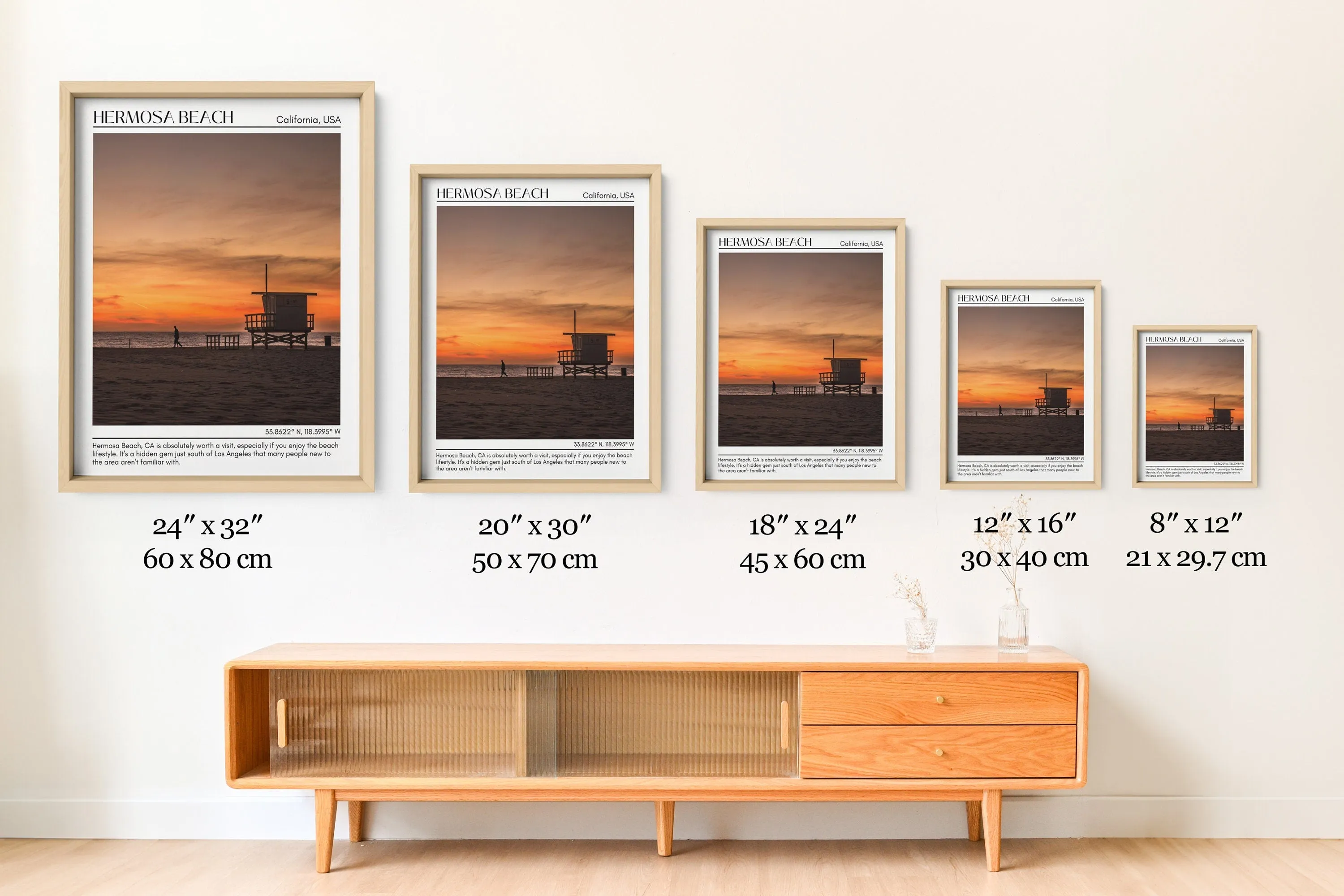 Hermosa Beach Wall Art Canvas, USA