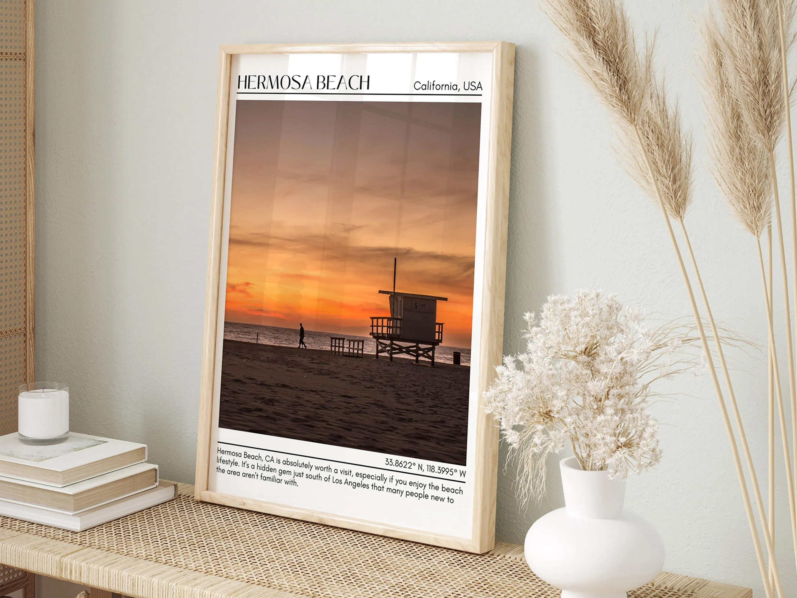 Hermosa Beach Wall Art Canvas, USA